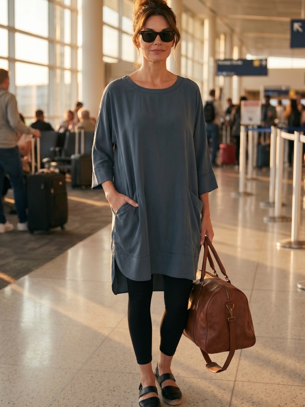 Lagenlook artsy super comfy Summer oversized modal blend gray dress